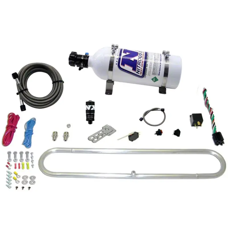 Nitrous Express Throtl N-Tercooler Spray Ring Nitrous System; Remote Mount Solenoid; 5 lb. Bottle 20000R-05 (Universal; Some Adaptation May Be Required) In Demand
